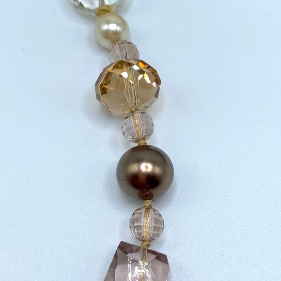 🤎 CHLOE 🤎 Stella & Dot 🤍Multi-Stone Quartz Like Crystal & Faux Pearl Necklace - Picture 12 of 15